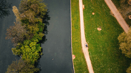 Drone shot over the lake