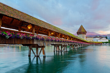 Kapellbr&uuml;cke in Luzern am Vierwaldst&auml;ttersee, Schweiz