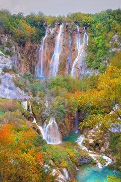 Plitvice Lakes during autumn, Dalmatia, Croatia
