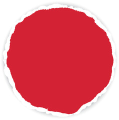 red colored round vector torn paper banner with ripped edges with space for your text on white background	
