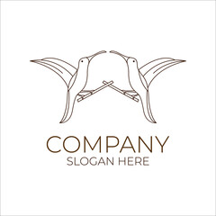 Bird Logo With Line Art Concept
