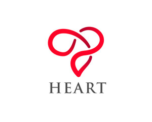 Continuous one line drawing hearts love symbol sign embracing vector illustration Romantic relationship concept for wedding and Valentine's day card celebration and cardiology