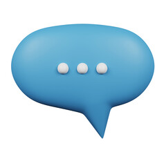 Three dot speech bubble. 3D rendering