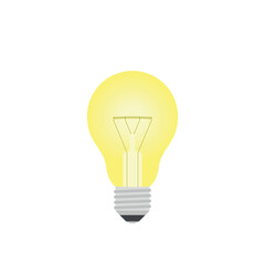 Light bulb vector icon, flat style. Energy and idea symbol.