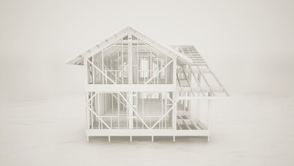 frame house on a white background