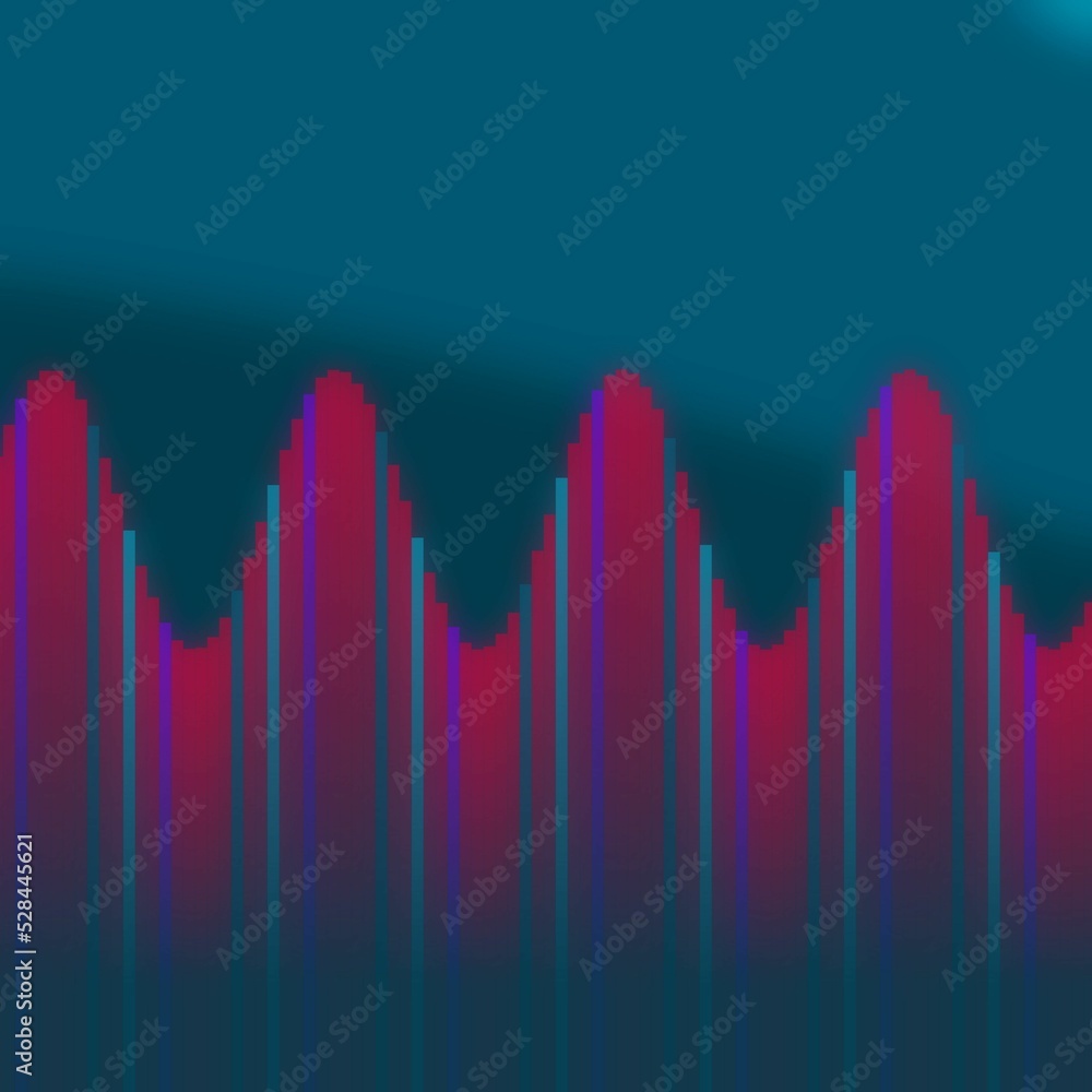 Poster abstract colorful illustration of stylized sound frequency equalizer element rainbow lines and wave