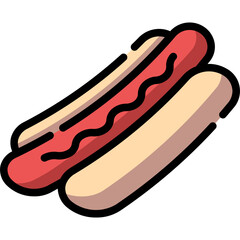 hotdog line color icon
