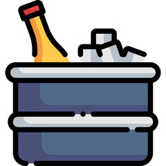 ice bucket line color icon