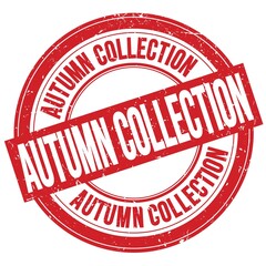 AUTUMN COLLECTION text written on red round stamp sign