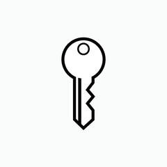 Key Icon. Access or Security Symbol - Vector.     