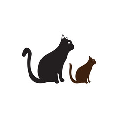 Two cat vector logo design 