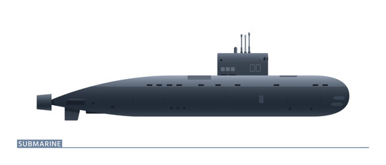 Navy submarine with retractable special devices from the conning tower.