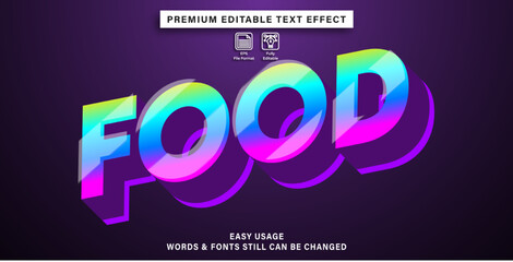 Food editable text effect, text graphic style, font effect.