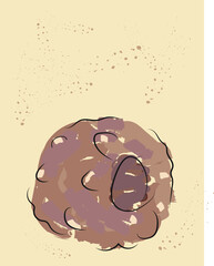 Social media web banner. Social media template layout with hand drawn fruits and doodles. Minimal modern design