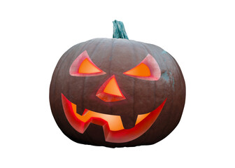 Halloween,  pumpkin Jack o' lantern isolated on white