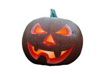 Halloween,  pumpkin Jack o' lantern isolated on white