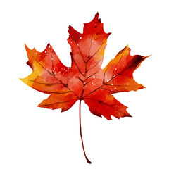 Naklejka premium Autumn leaf watercolor