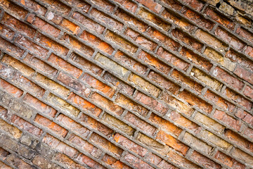 Yellow and red brick wall