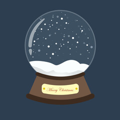 crystal ball with snow inside. Christmas present.