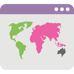 Online Geography Vector Icon