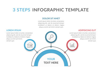 Infographic template with 3 steps, workflow, process chart