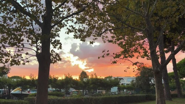 beautiful view of sunset in Grande Motte