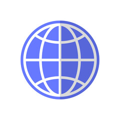 Internet, web icon vector in flat style. Website, globe sign symbol