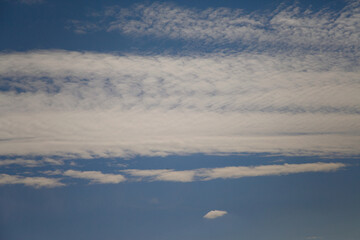 Naklejka na ściany i meble Blue sky with cirrus clouds