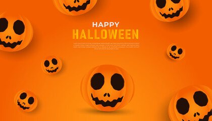 happy halloweens in flat design,pumpkin icon ,halloweens banner