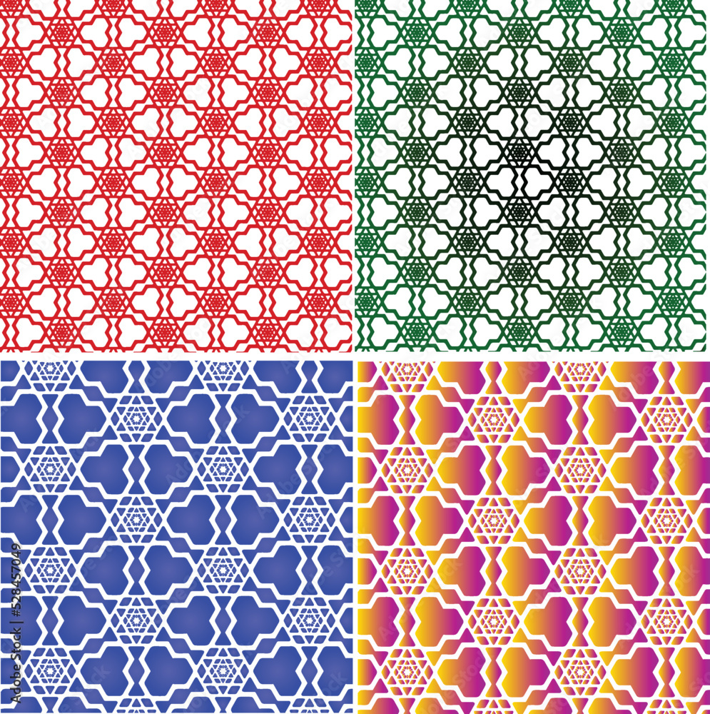 Poster set of repeat pattern background for tile tex