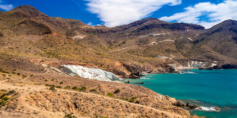 Cala Rajá, Cabo de Gata-Níjar Natural Park, UNESCO Biosphere Reserve, Hot Desert Climate Region,...