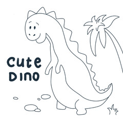 Cute dinosaur outline