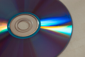 CD and DVD disc laid out on a flat surface. cd and dvd.