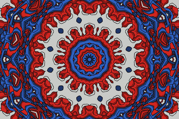 Vintage boho seamless pattern mandala ethnic vector background