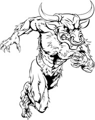 Minotaur bull sports mascot running