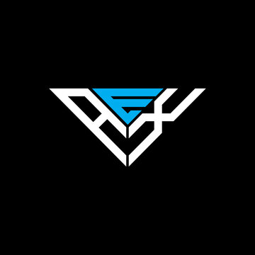 AEX letter logo creative design with vector graphic, AEX simple and modern logo in triangle shape.