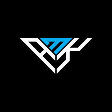 AMK letter logo creative design with vector graphic, AMK simple and modern logo in triangle shape.
