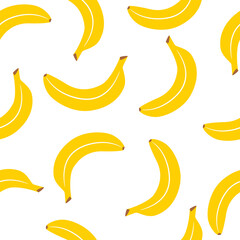 Obraz na płótnie Canvas Seamless pattern with bananas. Vector illustration isolated on white background.
