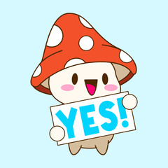 cute little mushroom vector illustration