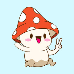 cute little mushroom vector illustration