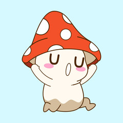 cute little mushroom vector illustration