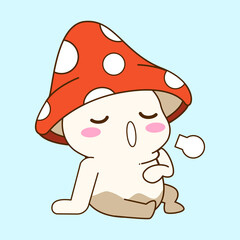 cute little mushroom vector illustration