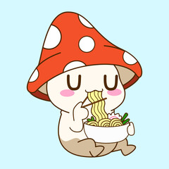 cute little mushroom vector illustration