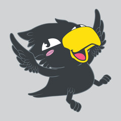 cute little crow vector illustration
