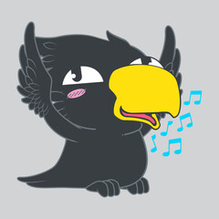 cute little crow vector illustration