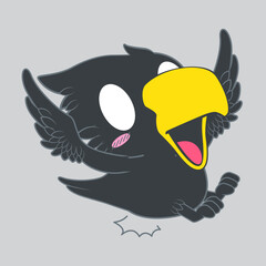 cute little crow vector illustration