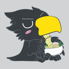 cute little crow vector illustration