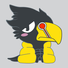 cute little crow vector illustration