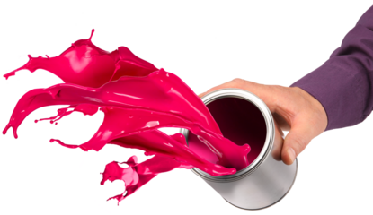 Hand throwing paint from can