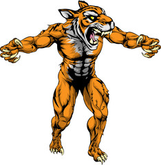 Tiger scary sports mascot